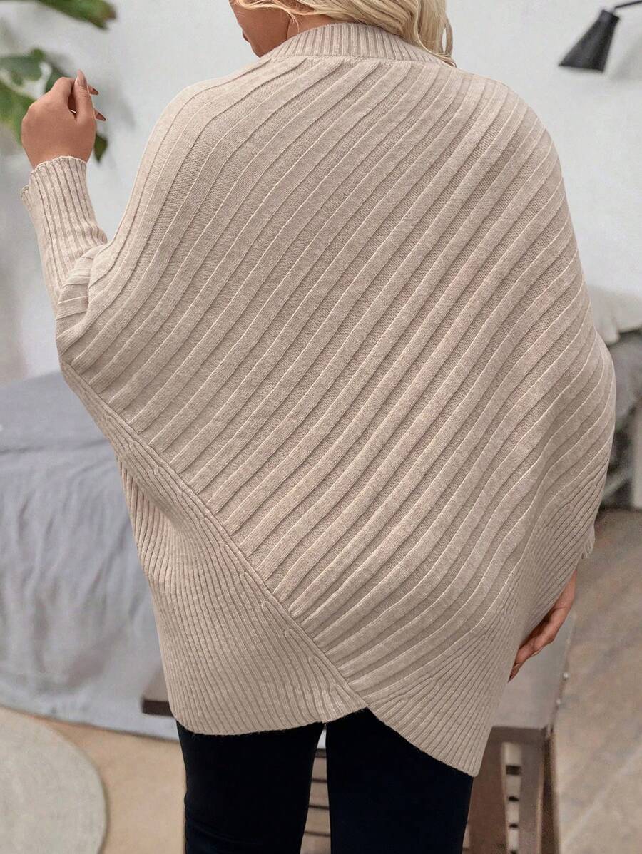 Sharon | Stylish V-Neck Oversized Sweater with Batwing Sleeves