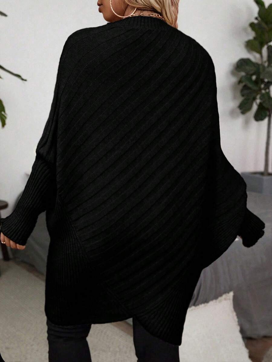 Sharon | Stylish V-Neck Oversized Sweater with Batwing Sleeves