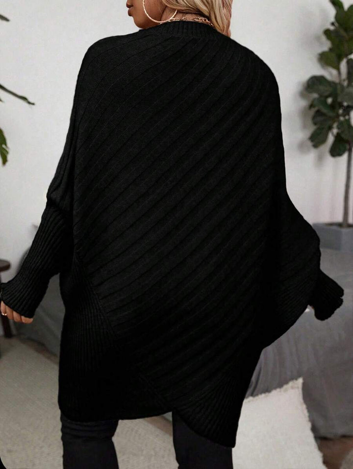 Sharon | Stylish V-Neck Oversized Sweater with Batwing Sleeves