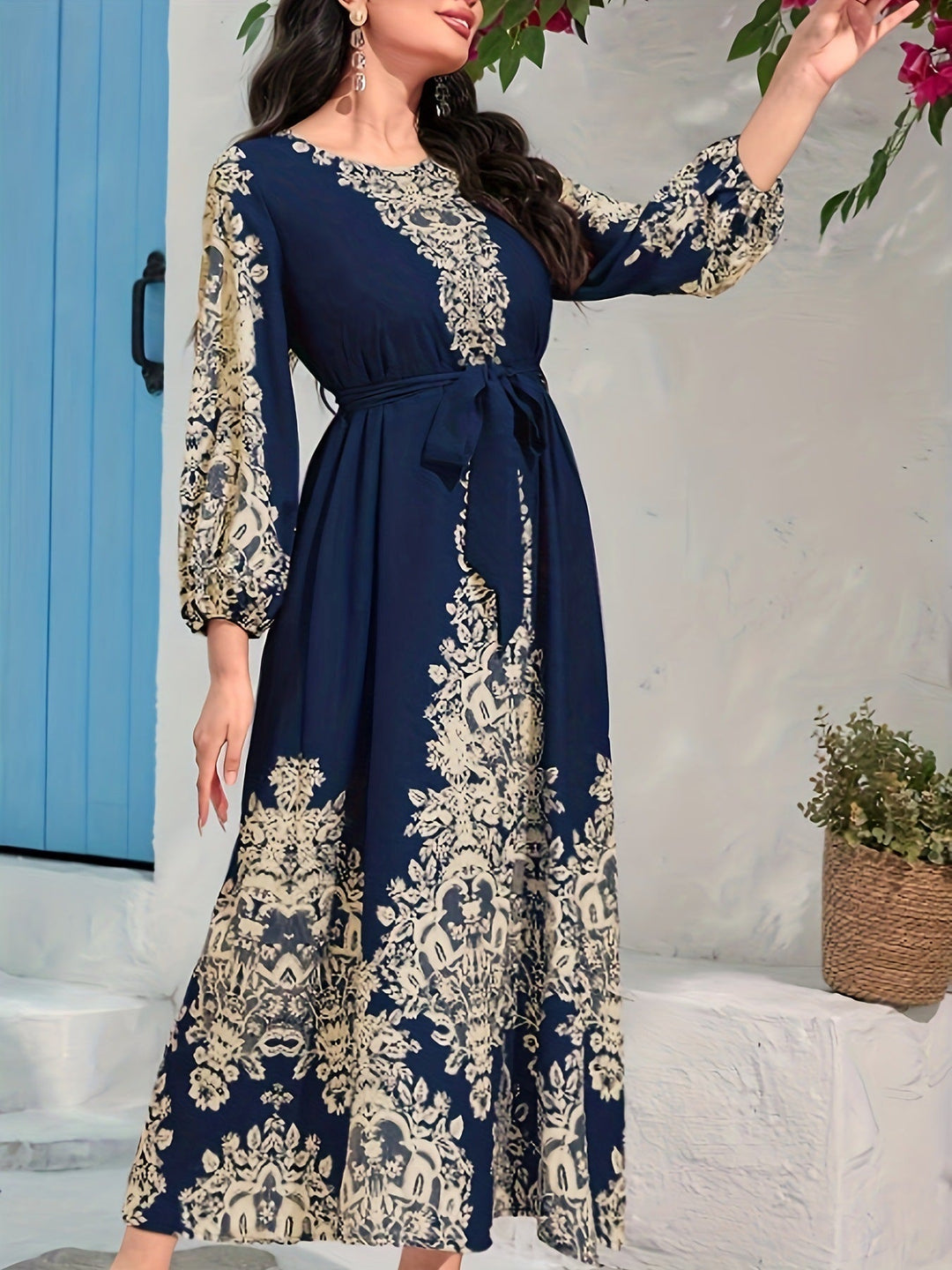 Shirley | Cozy Tiered Floral Print Fall Wedding Guest Maxi Dress
