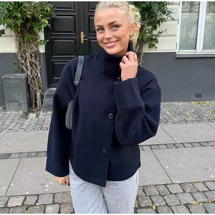 Shirley | Refined Oversized Button-Front Pea Coat