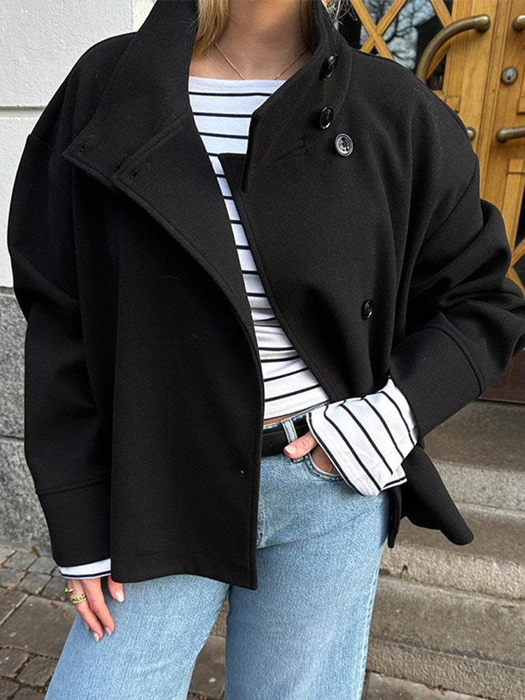 Shirley | Refined Oversized Button-Front Pea Coat