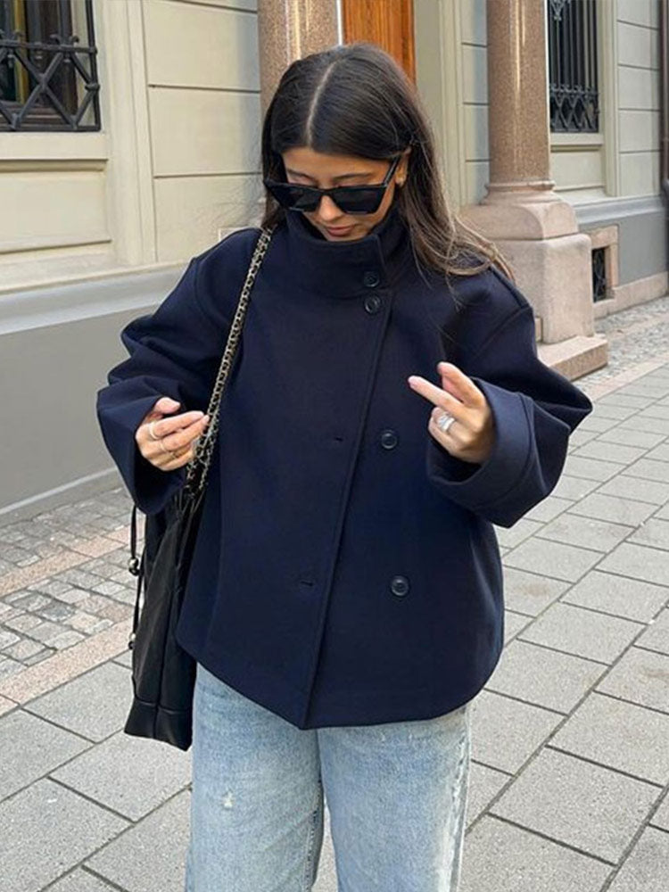 Shirley | Refined Oversized Button-Front Pea Coat