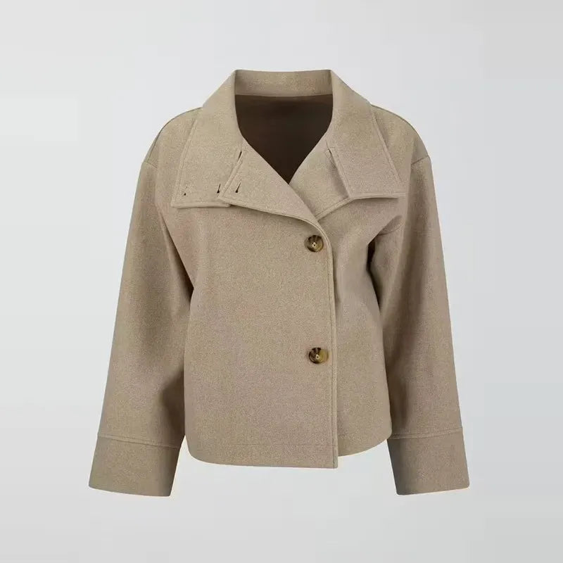 Shirley | Refined Oversized Button-Front Pea Coat