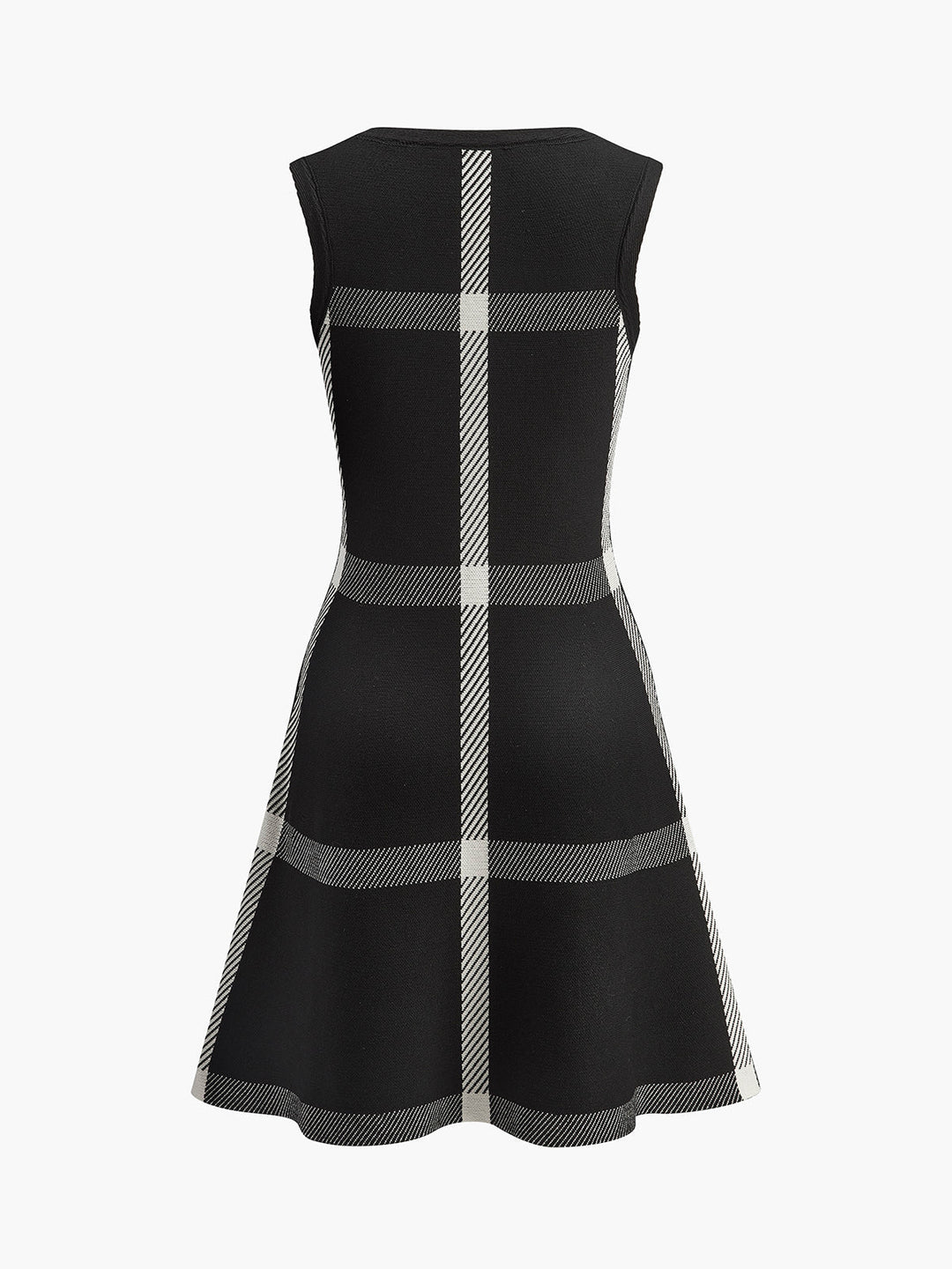 Sophia | Effortless Checked Sleeveless Sweater Dress