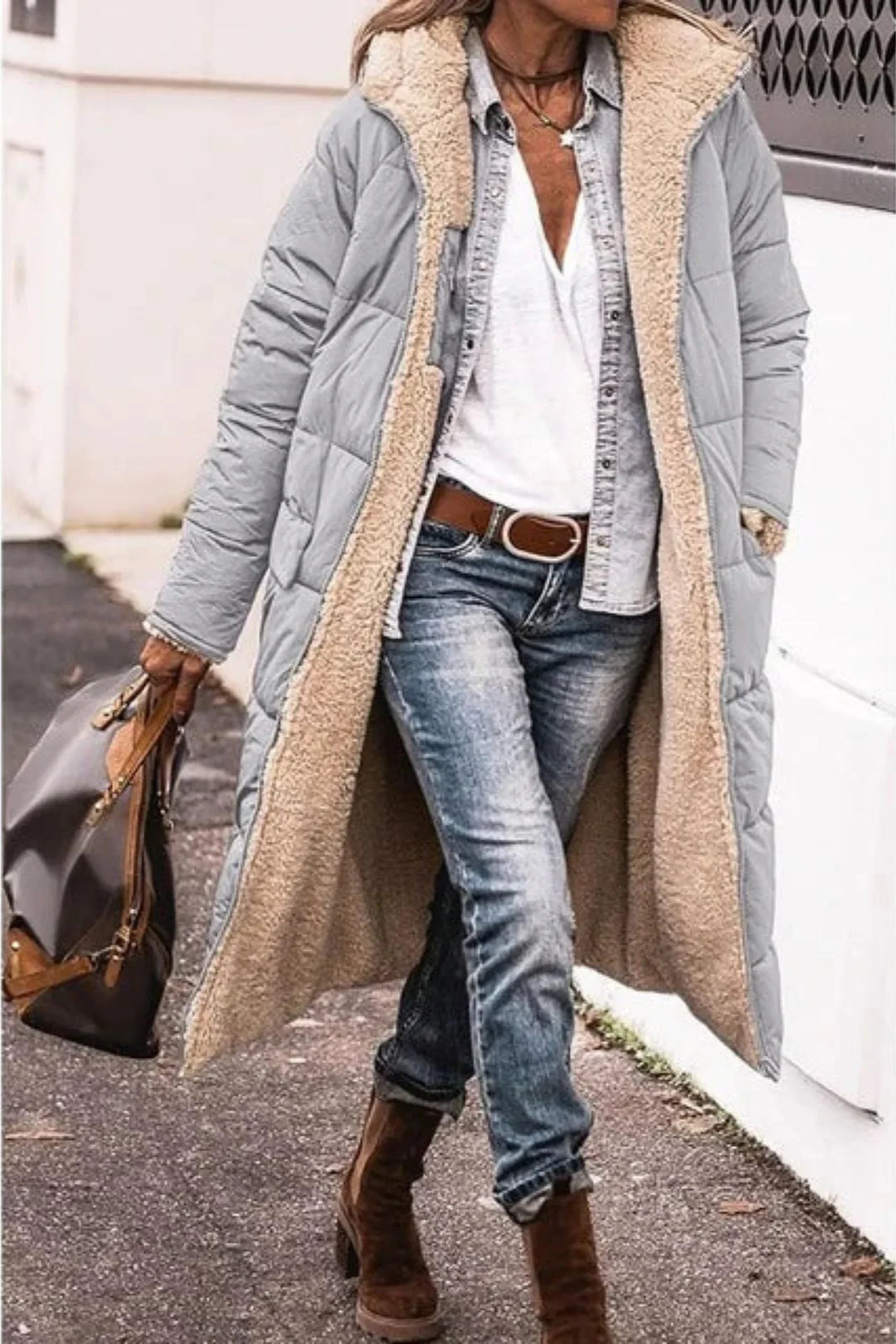 Sophia | Effortless Reversible Hooded Long Puffer Jacket