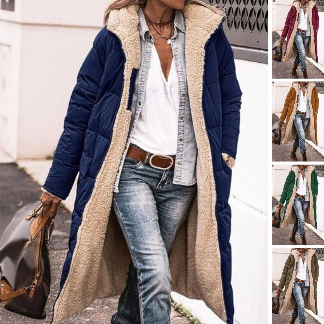 Sophia | Effortless Reversible Hooded Long Puffer Jacket
