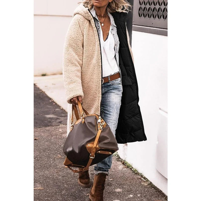 Sophia | Effortless Reversible Hooded Long Puffer Jacket