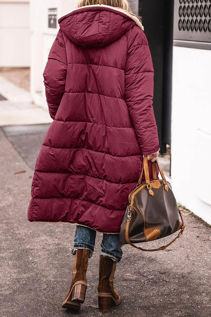 Sophia | Effortless Reversible Hooded Long Puffer Jacket