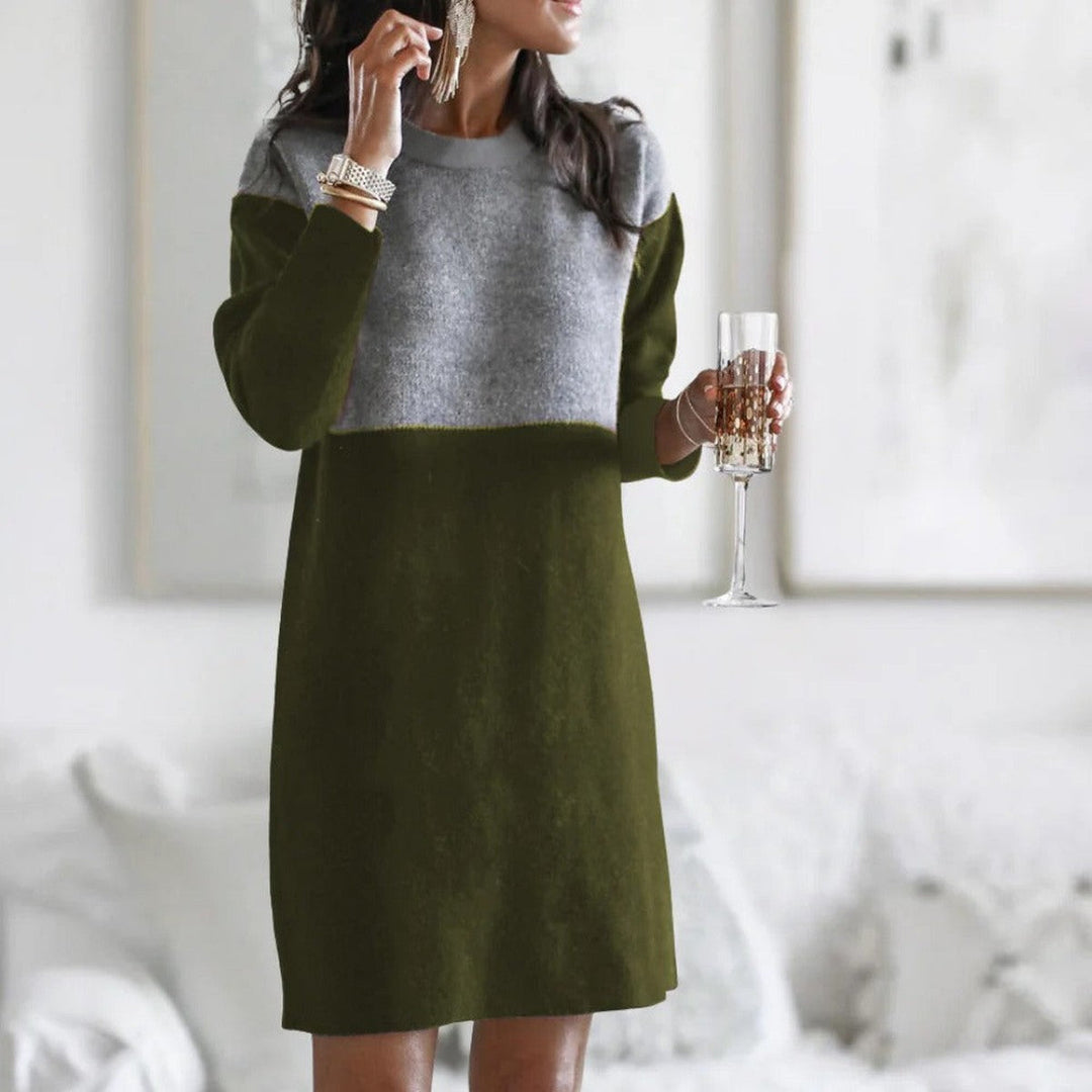 Sophia | Relaxed Ribbed Knit Turtleneck Winter Dress