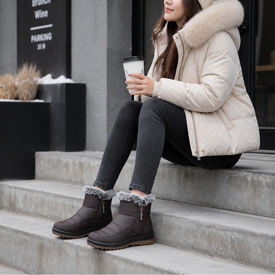 Sophia | Side Zip Ankle Snow Boots Women