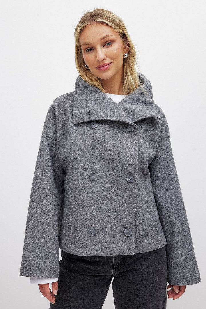 Sophia | Sophisticated Double-Breasted Oversized Pea Coat