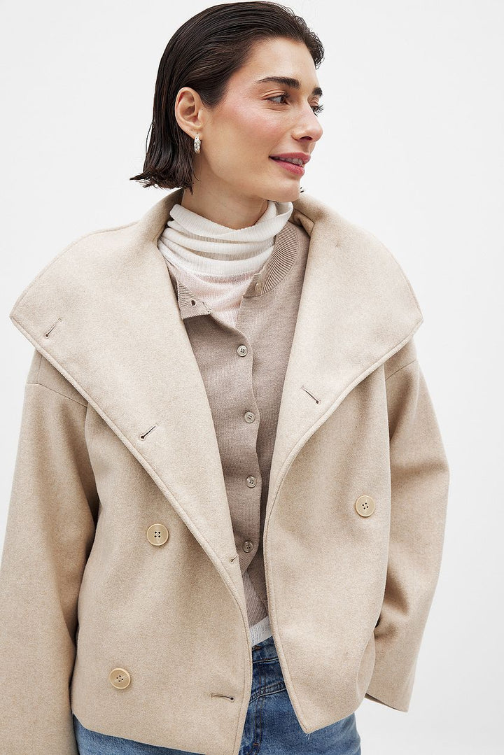 Sophia | Sophisticated Double-Breasted Oversized Pea Coat