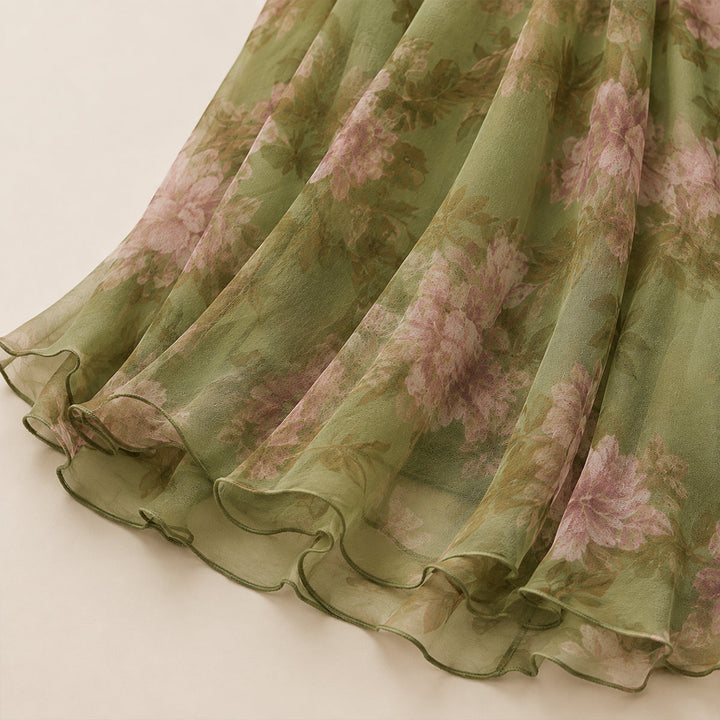 Sophia | Sophisticated Floral Print Fall Wedding Guest Maxi Dress