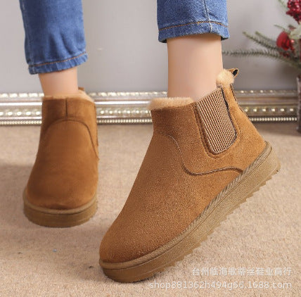 Stephanie | Elegant Plush-Trim Chelsea Winter Boots