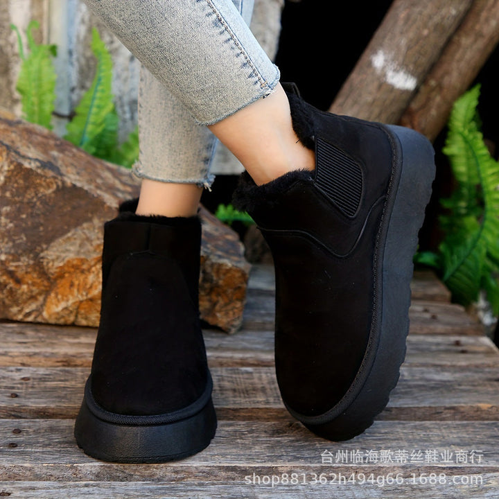 Stephanie | Elegant Plush-Trim Chelsea Winter Boots