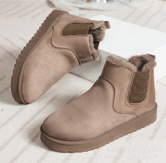 Stephanie | Elegant Plush-Trim Chelsea Winter Boots