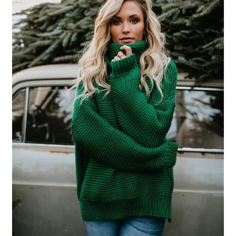 Stephanie | Stylish Chunky Knit Oversized Turtleneck Sweater