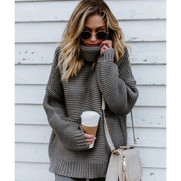 Stephanie | Stylish Chunky Knit Oversized Turtleneck Sweater