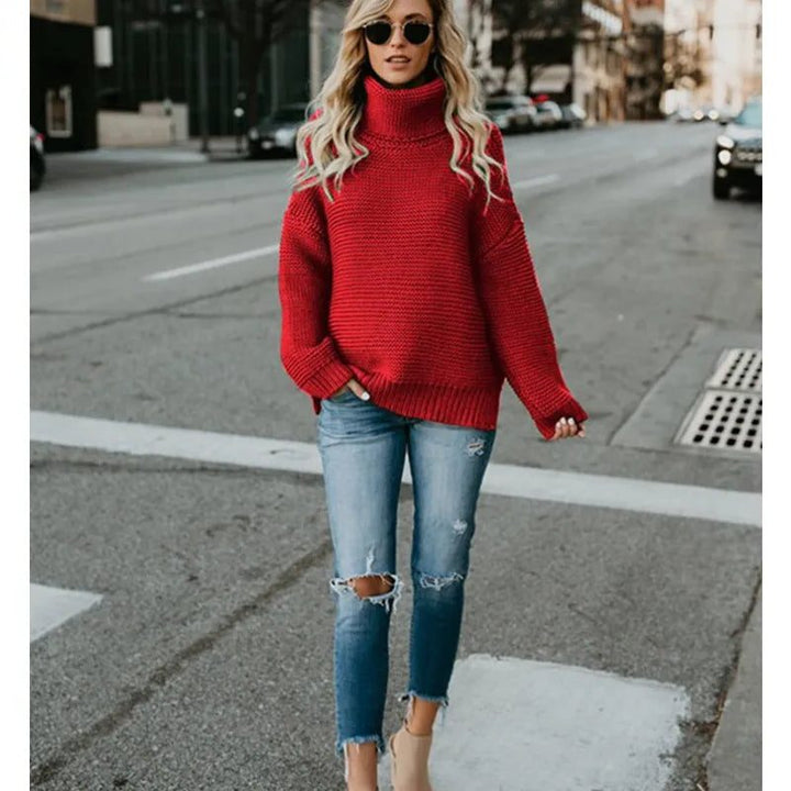 Stephanie | Stylish Chunky Knit Oversized Turtleneck Sweater