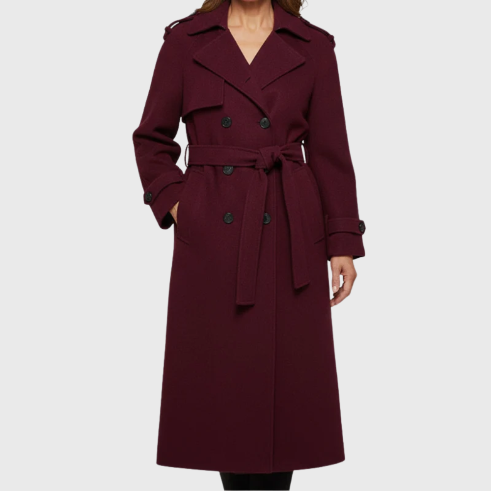 Stephanie | Timeless Belted Double-Breasted Pea Coat