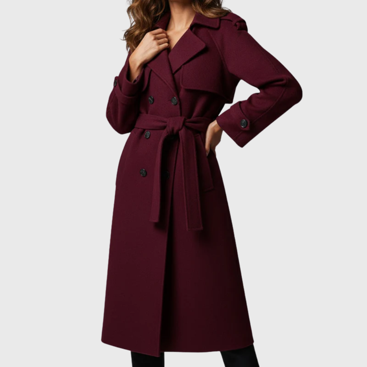 Stephanie | Timeless Belted Double-Breasted Pea Coat