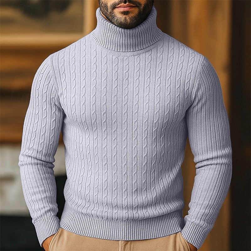 Steven | Polished Cable Knit Turtleneck Sweater