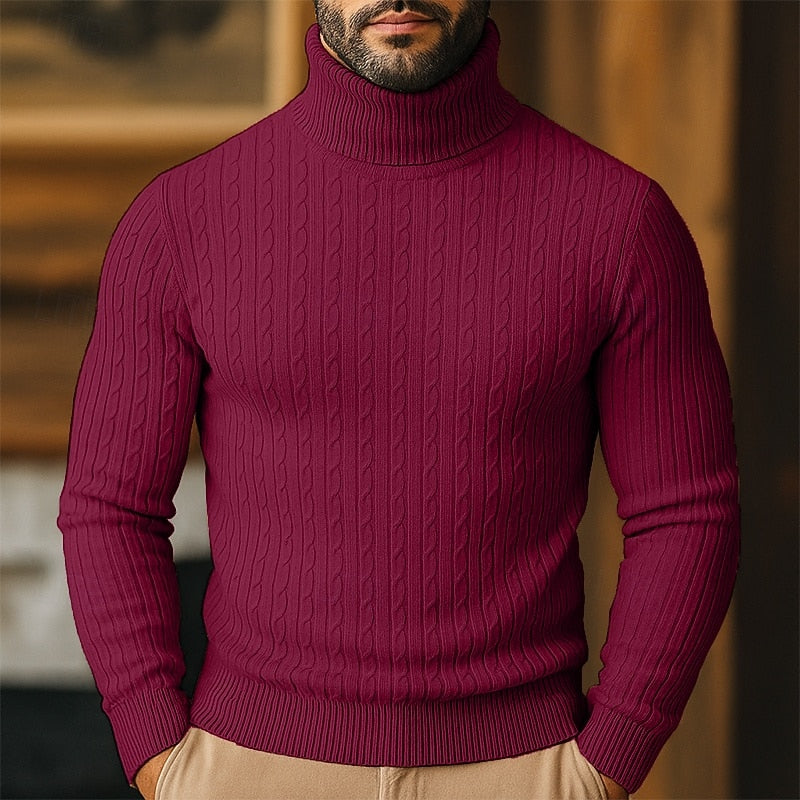 Steven | Polished Cable Knit Turtleneck Sweater