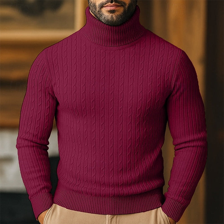 Steven | Polished Cable Knit Turtleneck Sweater