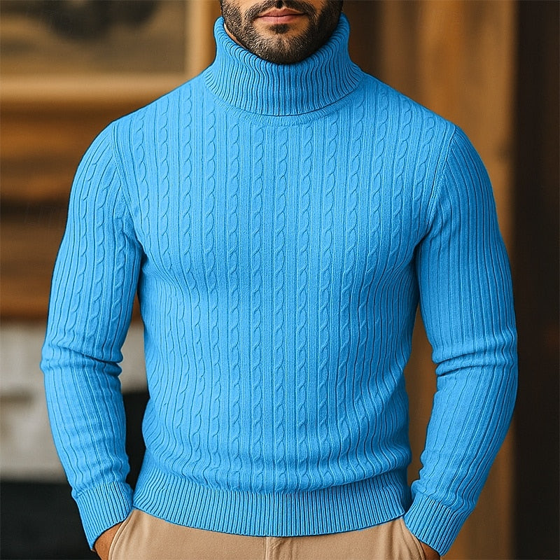 Steven | Polished Cable Knit Turtleneck Sweater