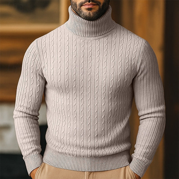 Steven | Polished Cable Knit Turtleneck Sweater