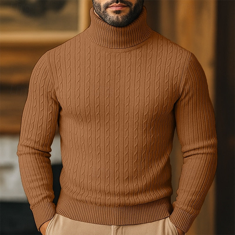 Steven | Polished Cable Knit Turtleneck Sweater