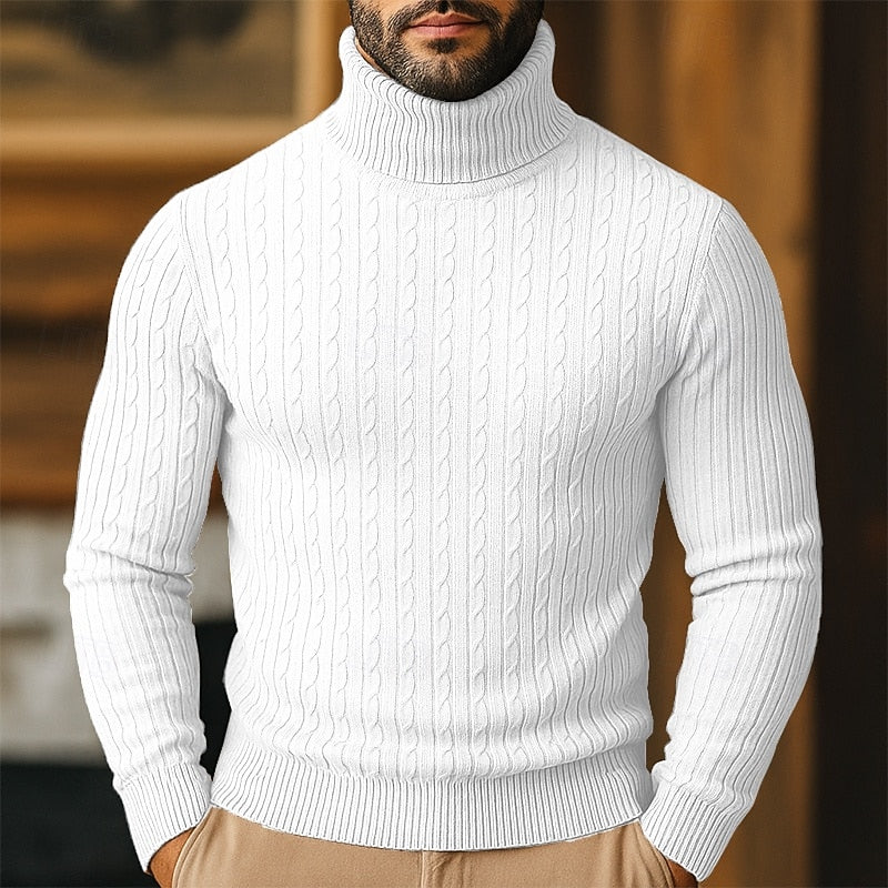 Steven | Polished Cable Knit Turtleneck Sweater