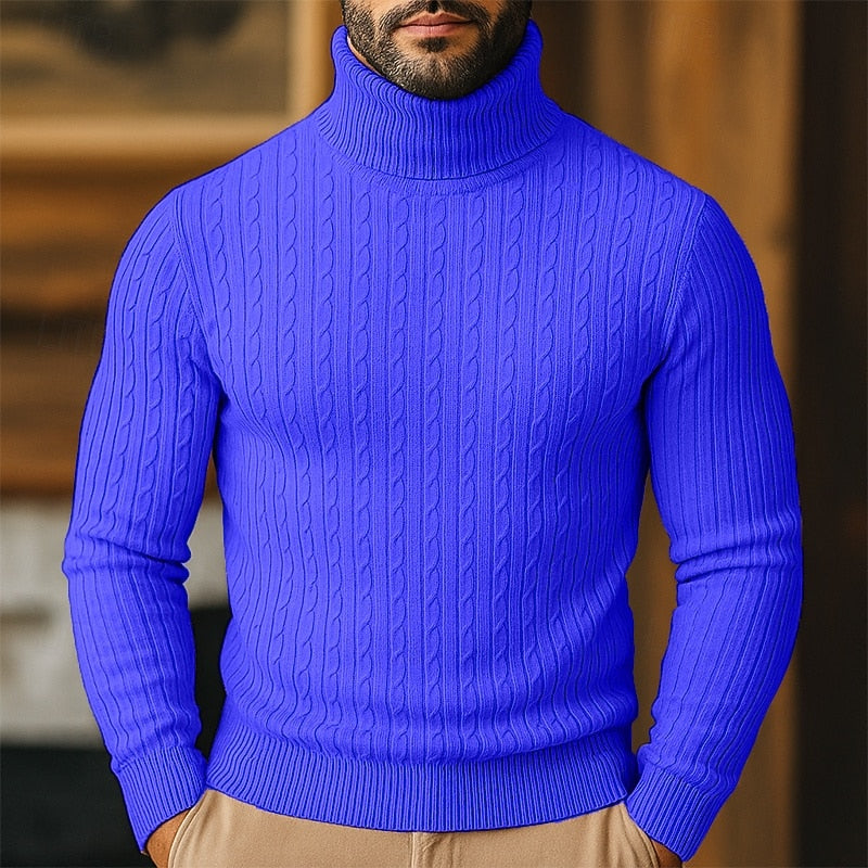 Steven | Polished Cable Knit Turtleneck Sweater