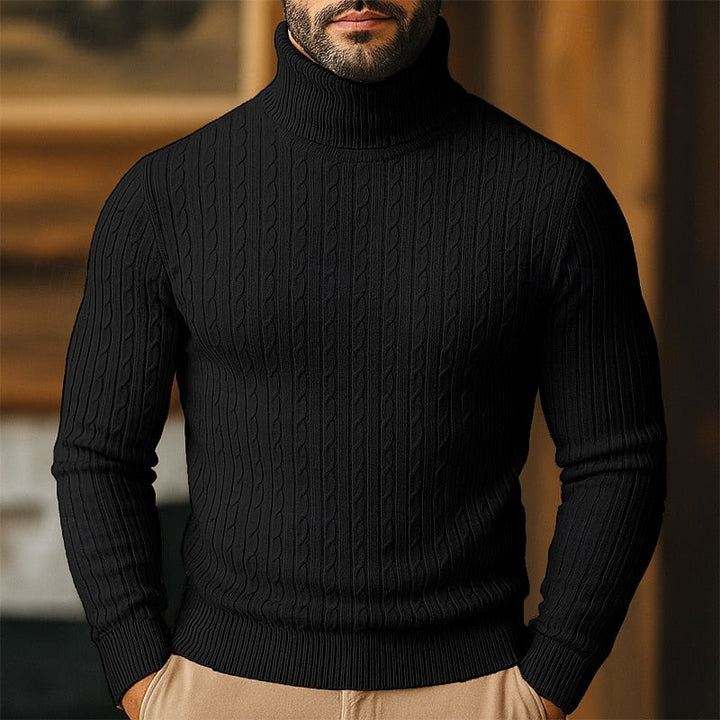 Steven | Polished Cable Knit Turtleneck Sweater