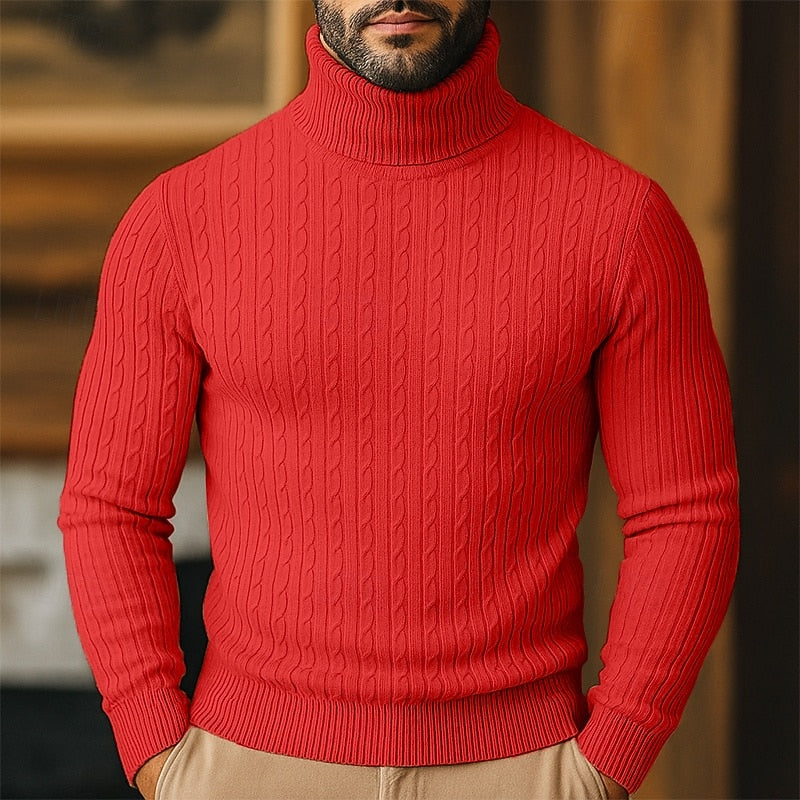 Steven | Polished Cable Knit Turtleneck Sweater