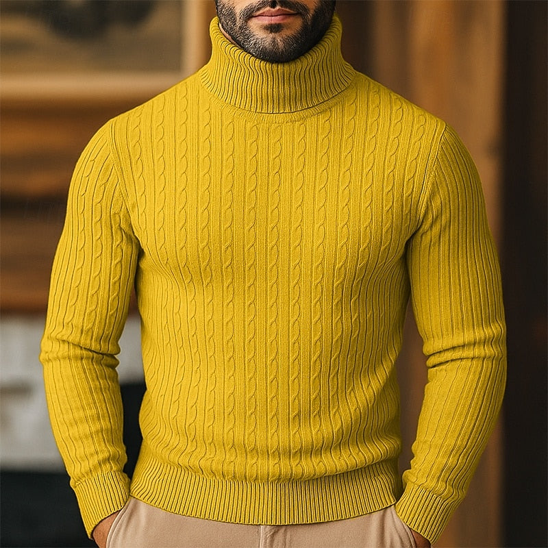 Steven | Polished Cable Knit Turtleneck Sweater