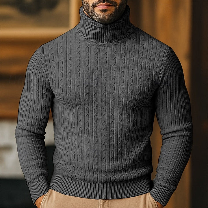 Steven | Polished Cable Knit Turtleneck Sweater