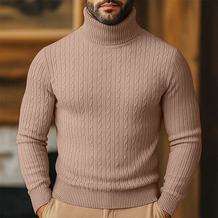 Steven | Polished Cable Knit Turtleneck Sweater