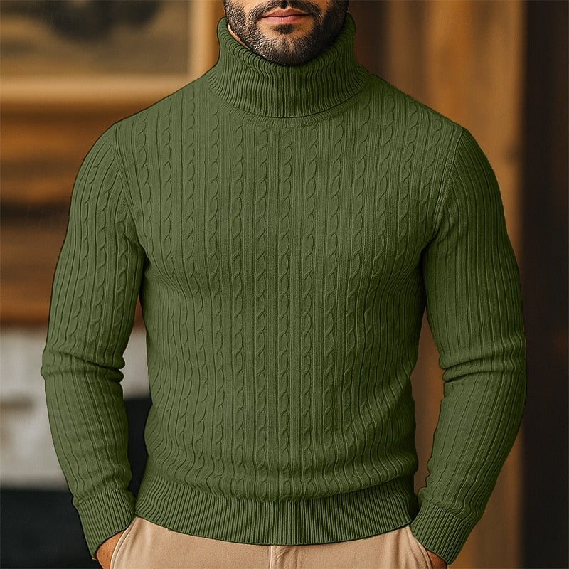 Steven | Polished Cable Knit Turtleneck Sweater