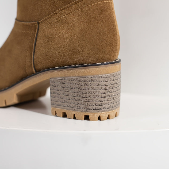 Susan | Cuffed Block Heel Snow Boots Women