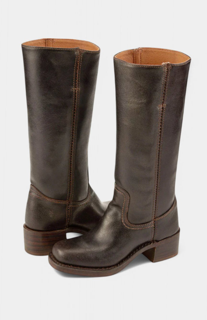 Susan | Effortless Stacked-Heel Knee High Boots