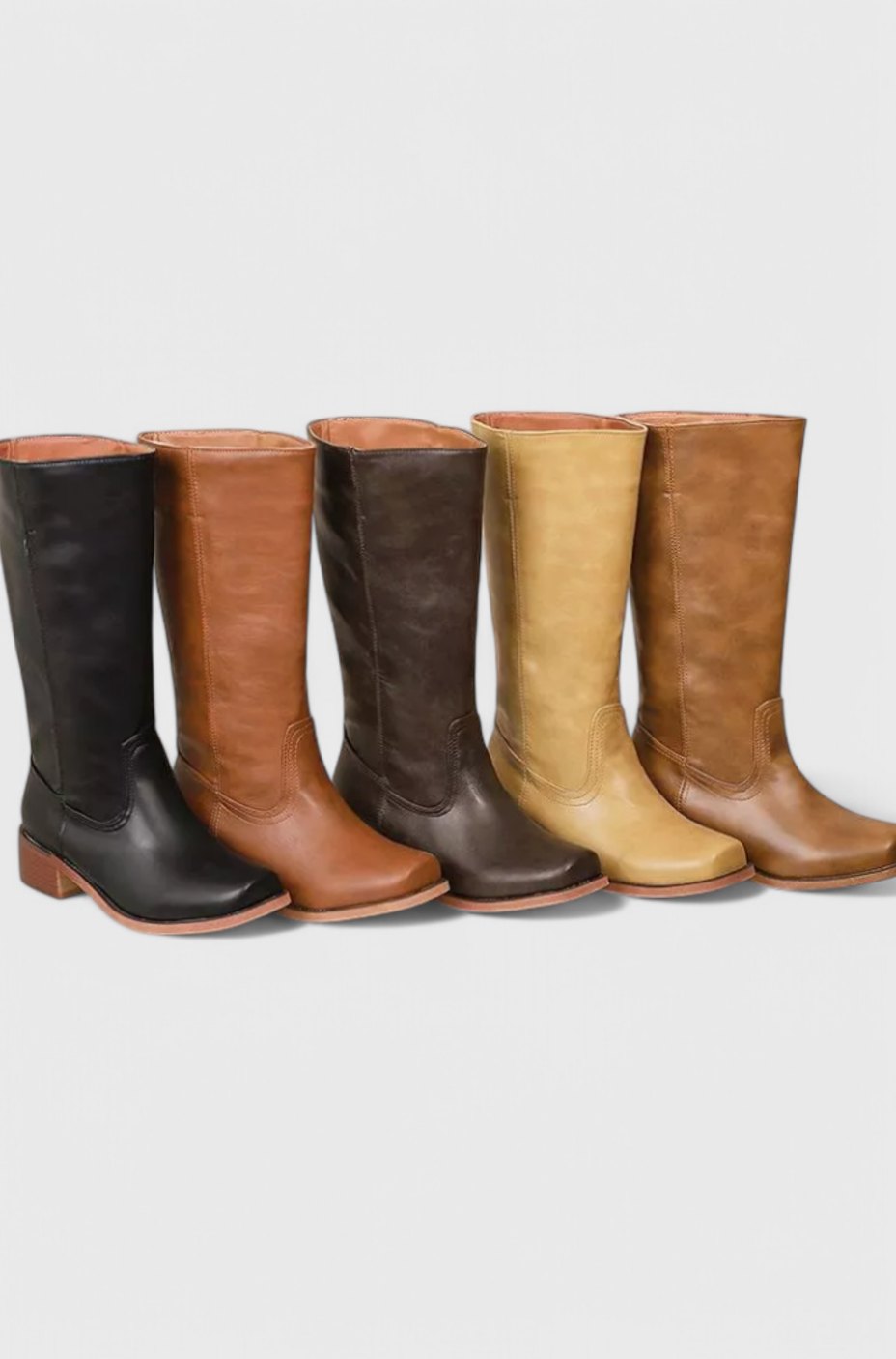 Susan | Effortless Stacked-Heel Knee High Boots