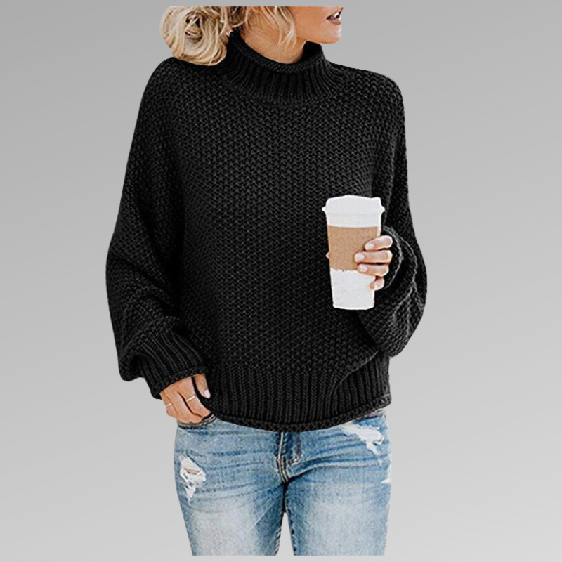 Susan | Elegant Chunky Turtleneck Cable Knit Sweater