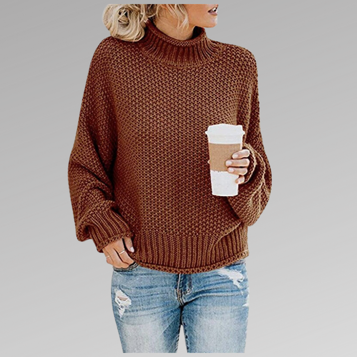Susan | Elegant Chunky Turtleneck Cable Knit Sweater