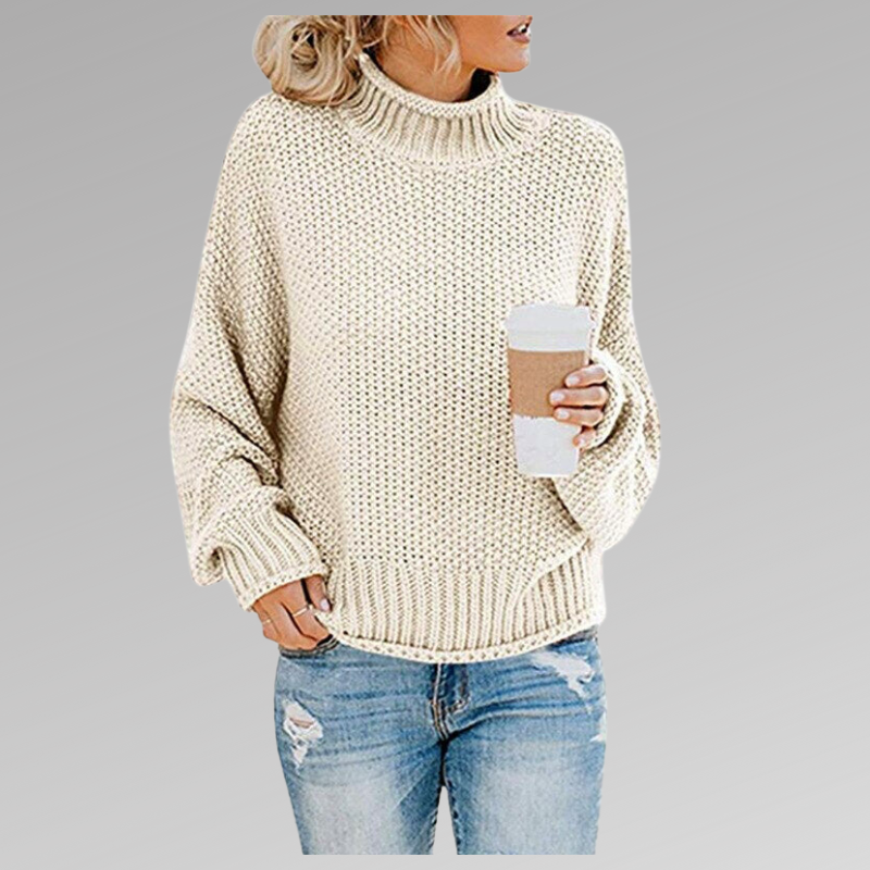 Susan | Elegant Chunky Turtleneck Cable Knit Sweater