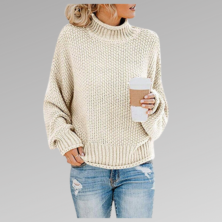Susan | Elegant Chunky Turtleneck Cable Knit Sweater