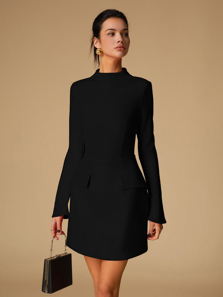 Susan | Refined Mock Neck Winter Wedding Guest Dress