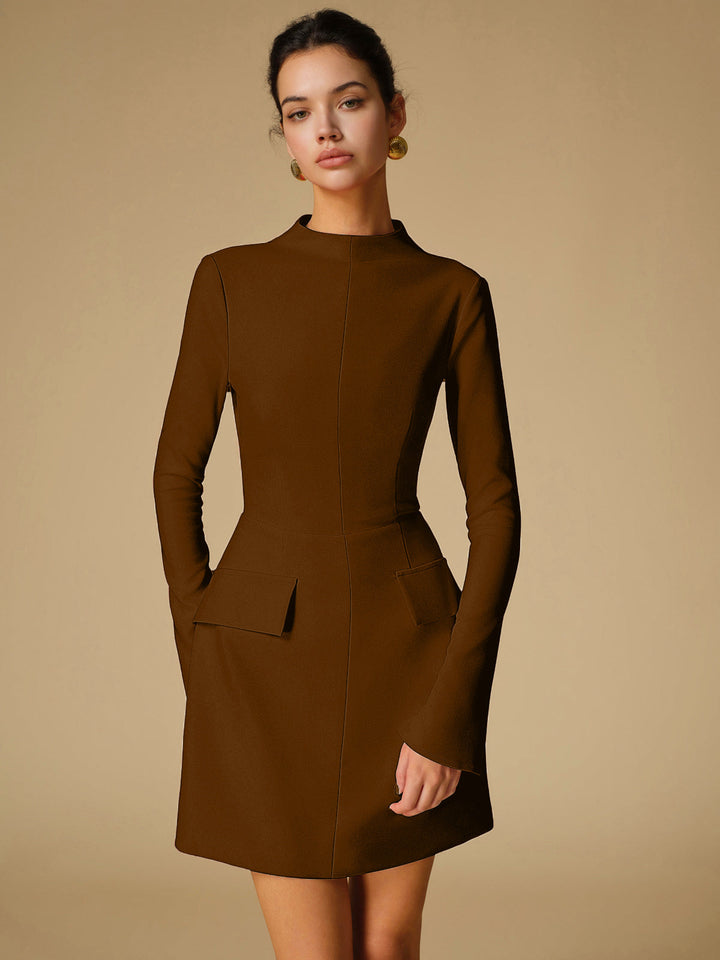 Susan | Refined Mock Neck Winter Wedding Guest Dress