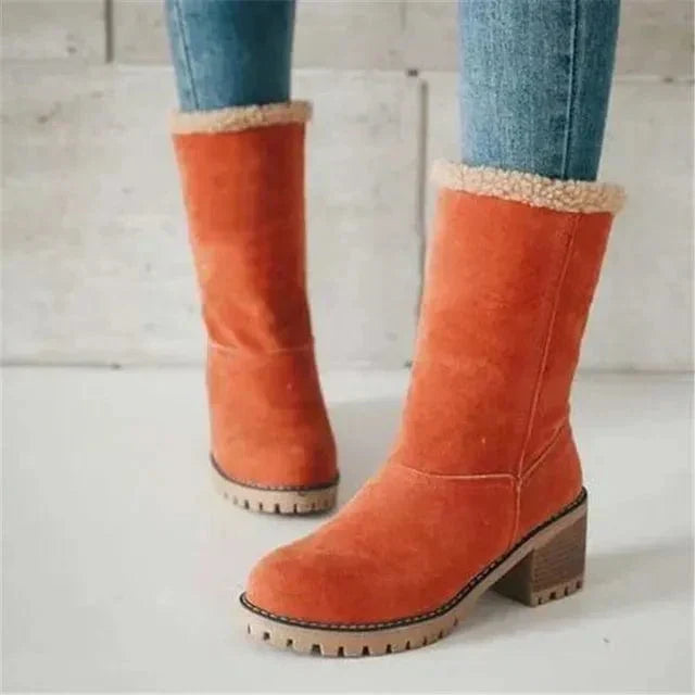 Teresa | Classic Faux Fur Cuff Mid-Calf Winter Boots
